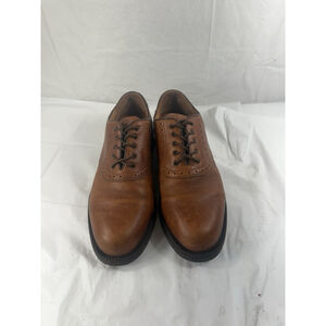 Johnston & Murphy Passport Dress-Shoes Mens 10 M Italian Leather Cap-Toe Brown